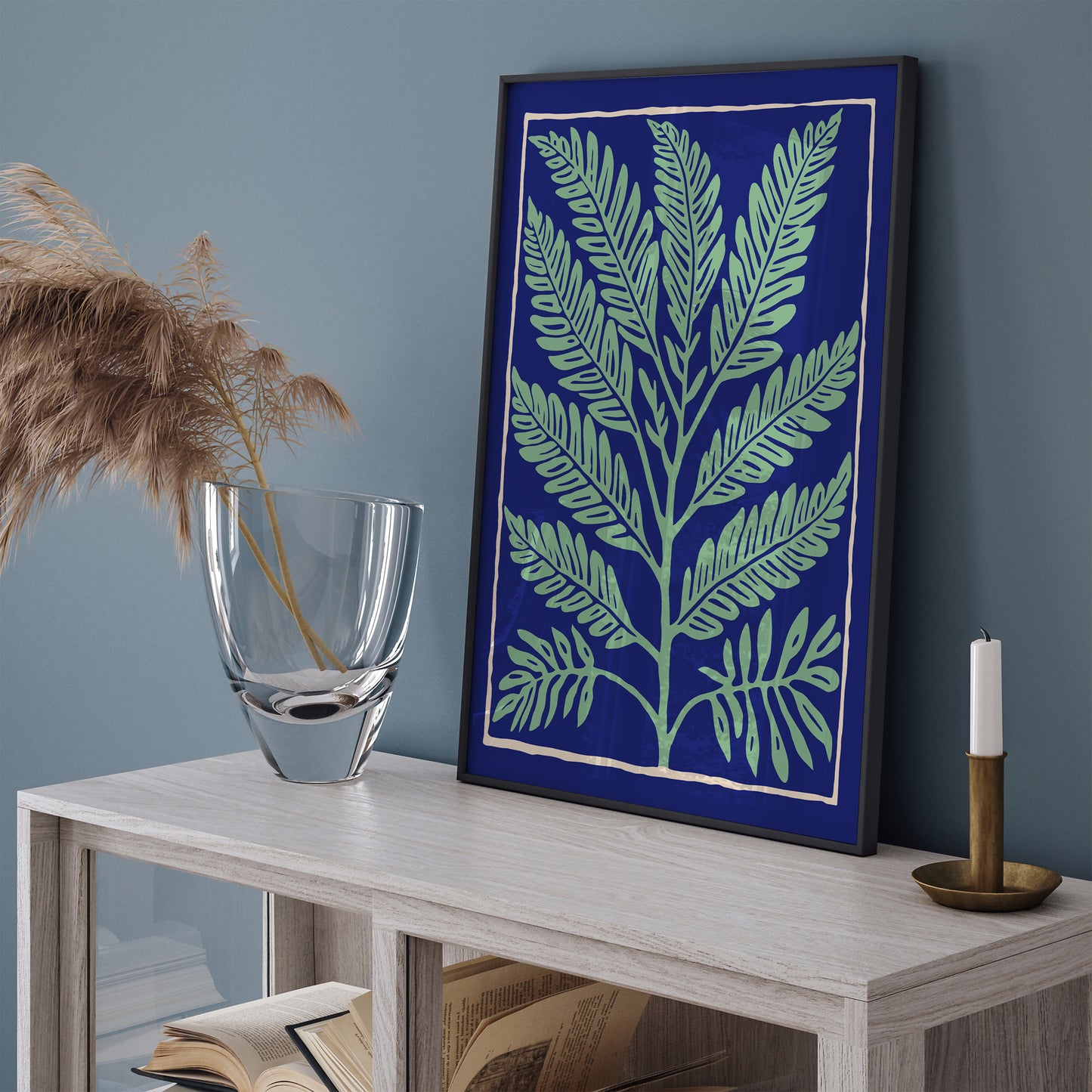 Boho Chic Mint Fern Leaf Poster