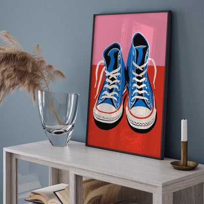 Pink & Red All-Star Shoes Art Print 2024