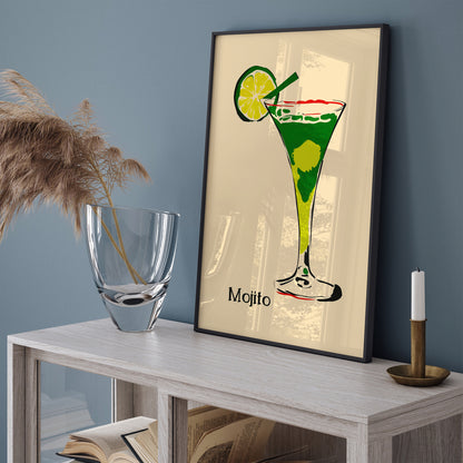 Mojito Cocktail Retro Poster