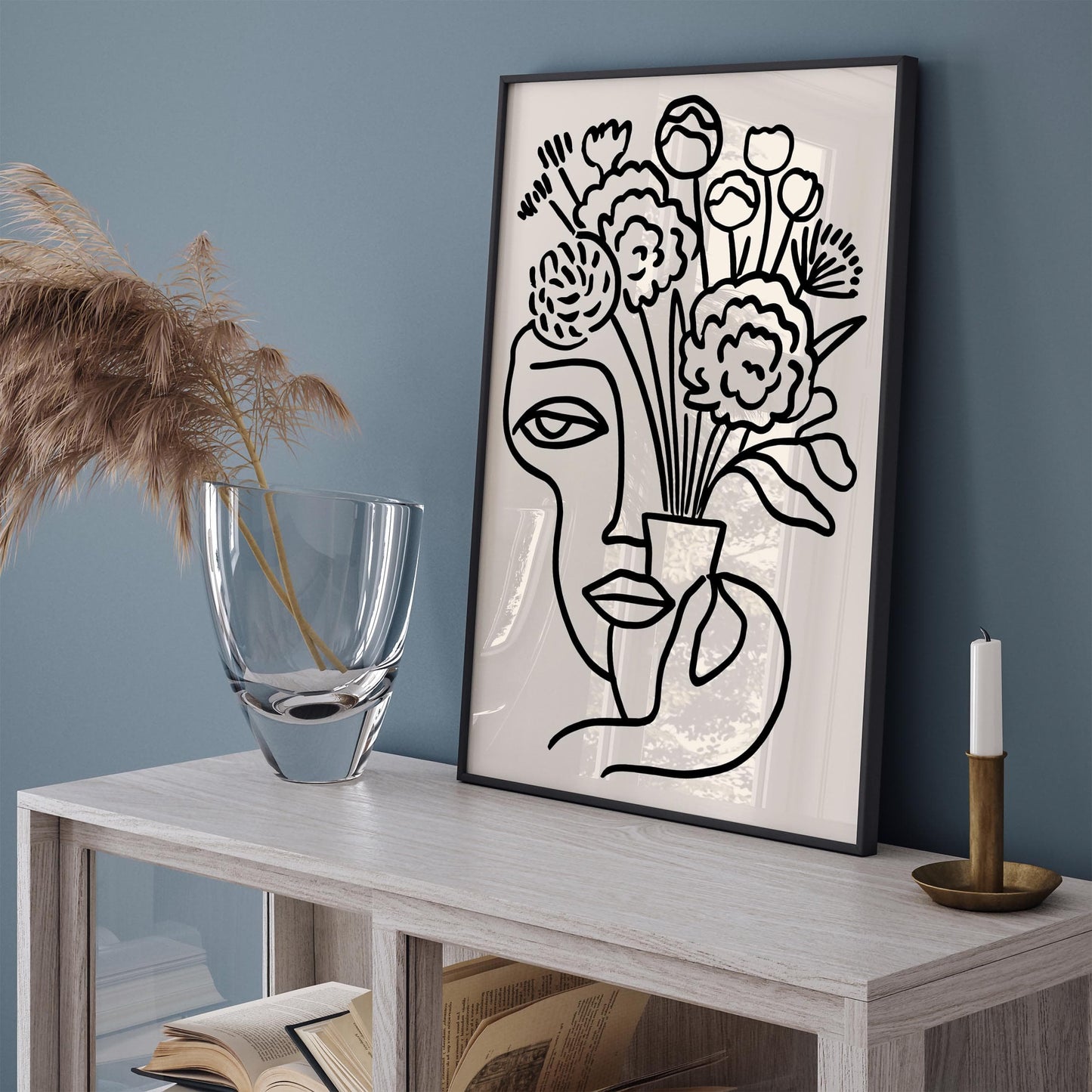 Abstract Floral Wall Art - Cubist Print
