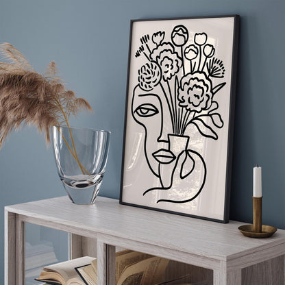 Abstract Floral Wall Art - Cubist Print