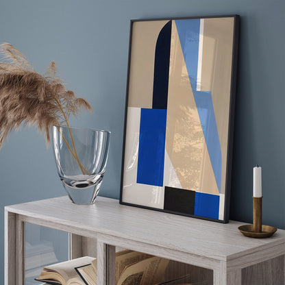 Blue Geometric Abstract Wall Art