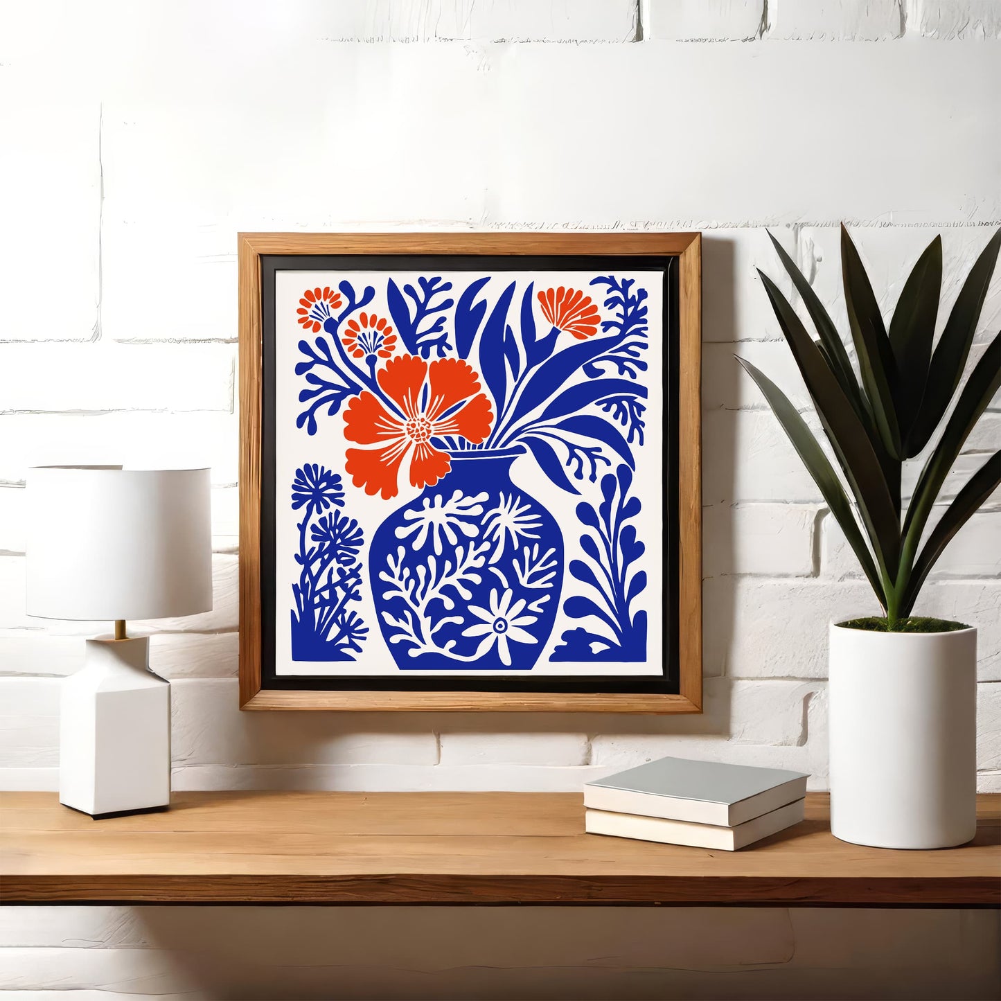 Blue Cut Outs Floral Square Print