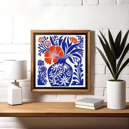 Blue Cut Outs Floral Square Print