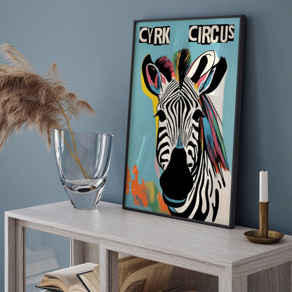 Cyrk Circus Zebra Retro Art Print