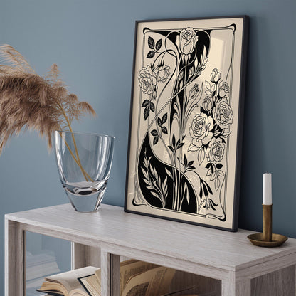 Art Nouveau Rose Poster