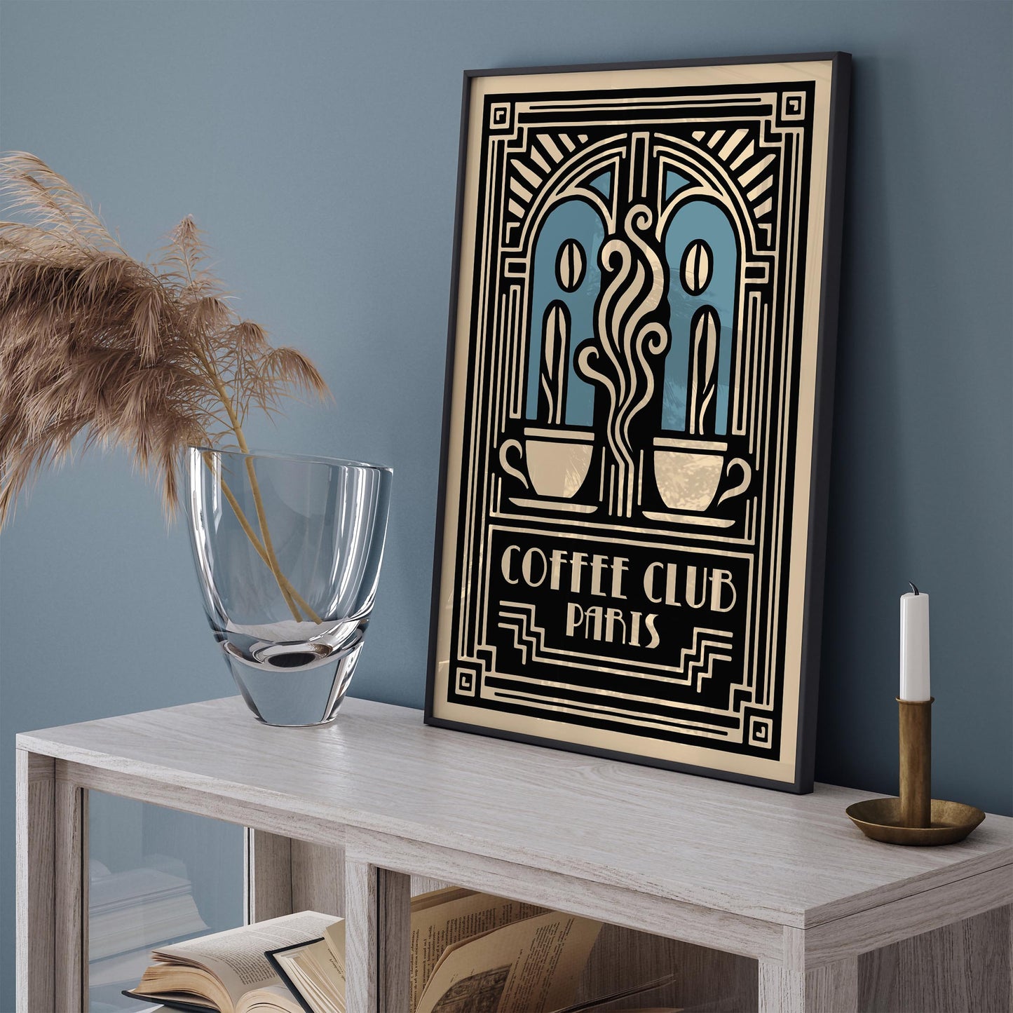 Coffee Club Paris Poster - Art Deco Cafe Wall Decoration