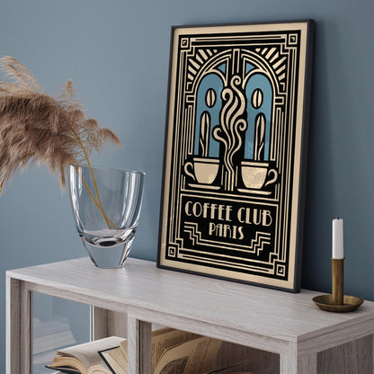 Coffee Club Paris Poster - Art Deco Cafe Wall Decoration