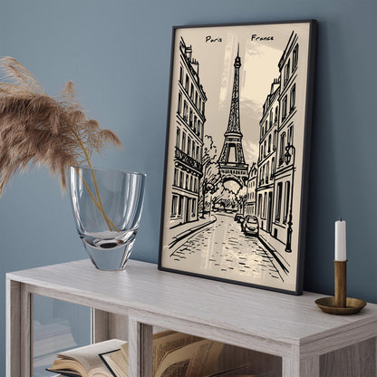 Paris France Cityscape Travel Poster