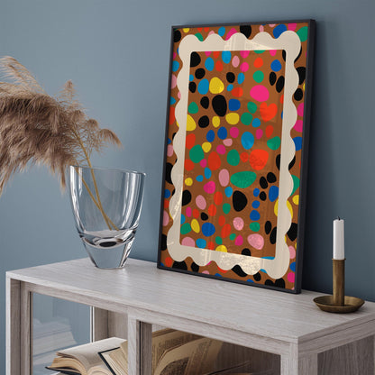 Colorful Confetti Spot Poster - Bold Maximalist Rainbow Wall Art