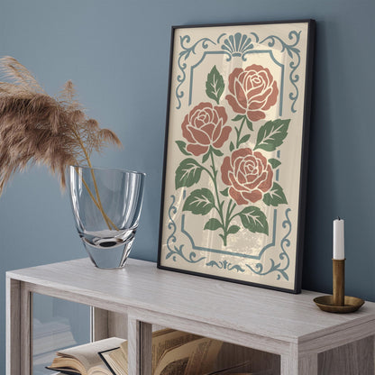 Pastel Roses Print - Château Core Home Decor
