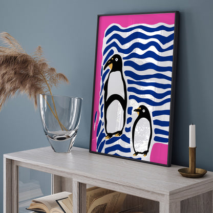 Cute Penguins Artistic Wall Art Print