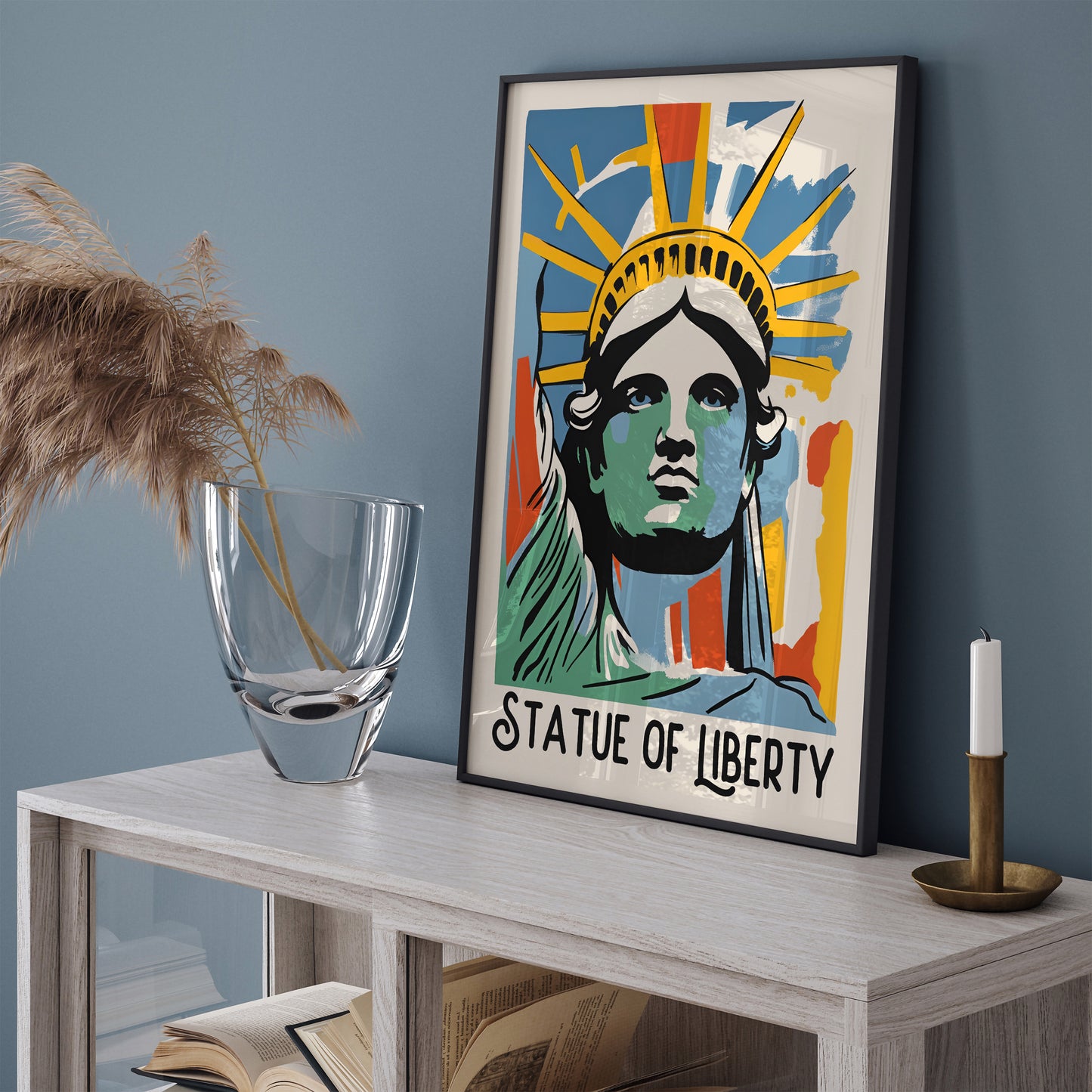 Statue of Liverty Retro Mid-Century Poster