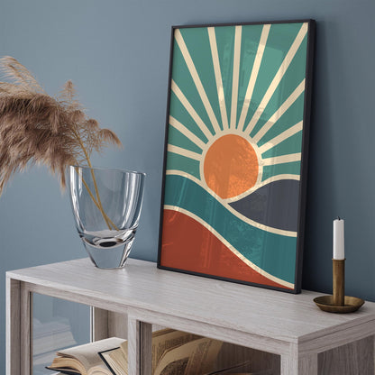 Mid Century Modern Aesthetic Landscape Print