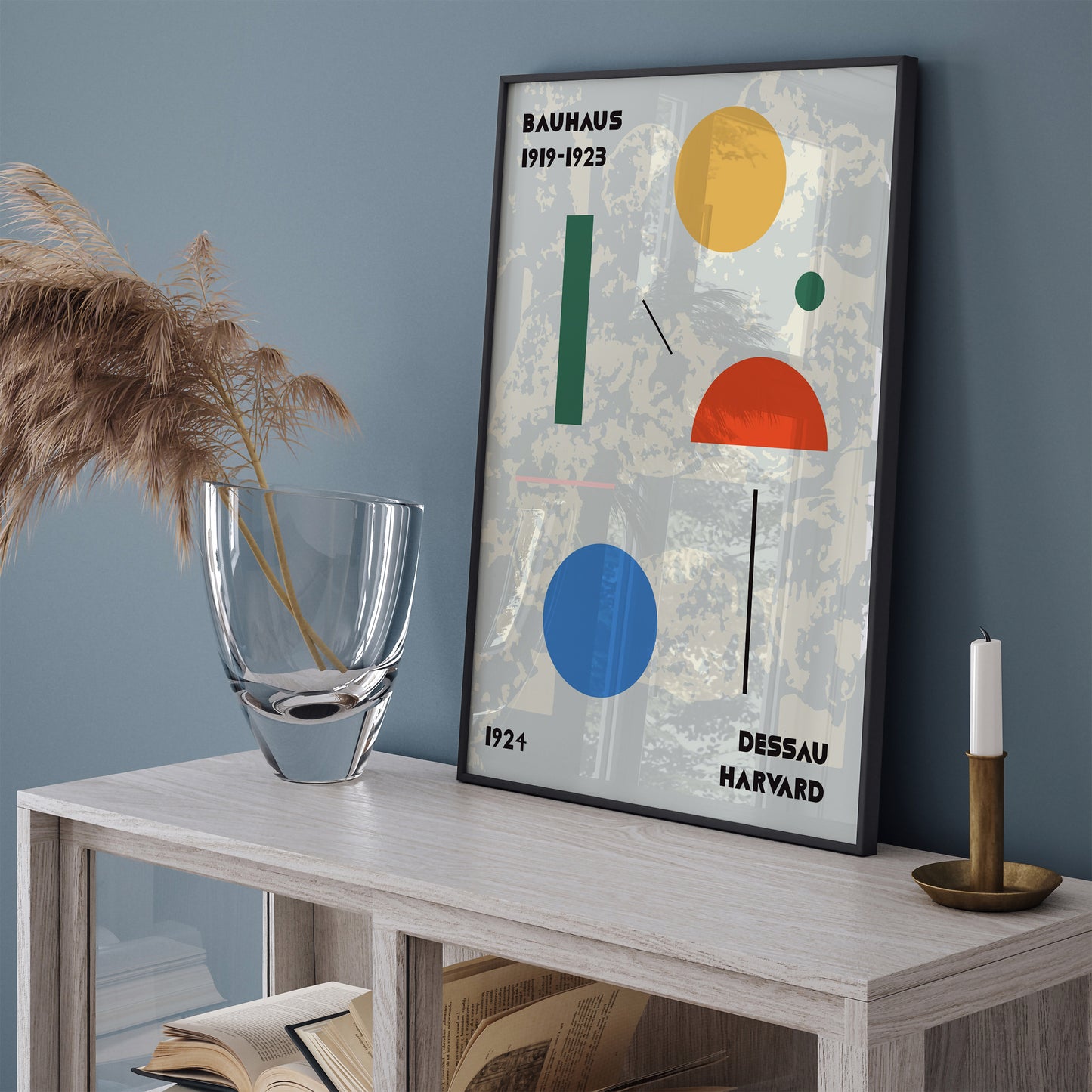 Bauhaus Aesthetic Blue Wall Art