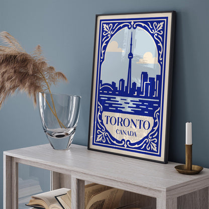 Toronto Canada Poster - Blue Canadian Cityscape Print