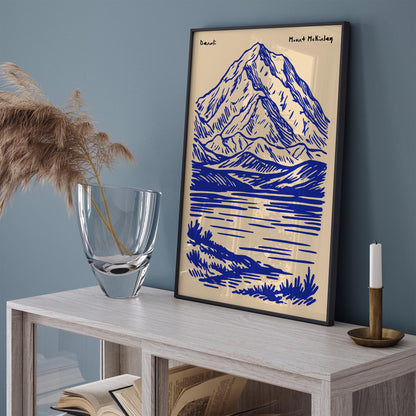 Denali Mountain Alaska Travel Poster