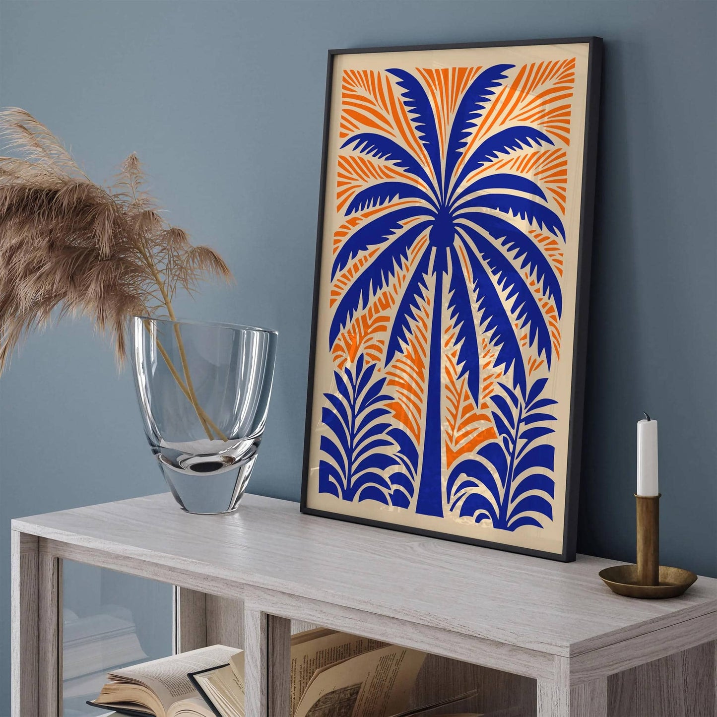 Eclectic Big Blue Palm Tree Art Print