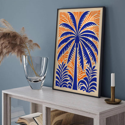 Eclectic Big Blue Palm Tree Art Print