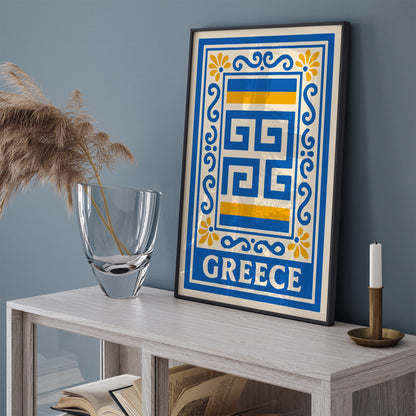 Greece Blue Travel Poster