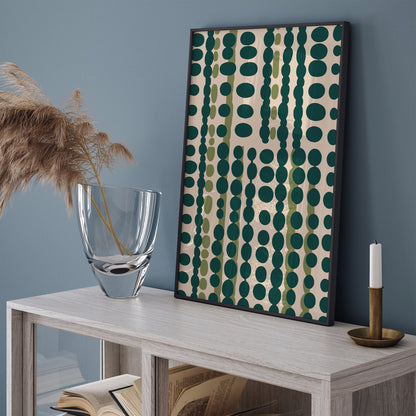 Mid Century Modern Green Aesthetic Print