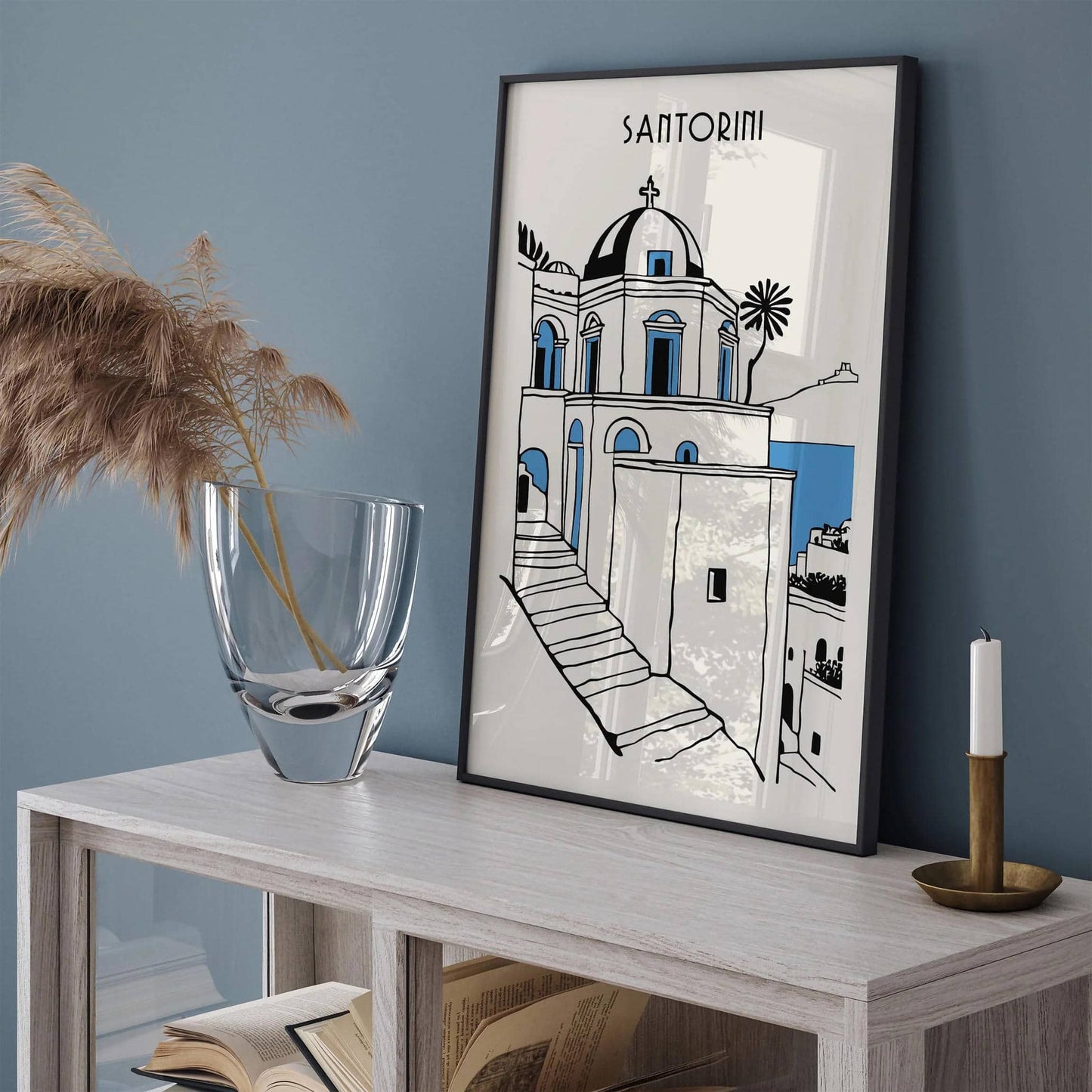 Santorini Minimalist Cityscape Poster