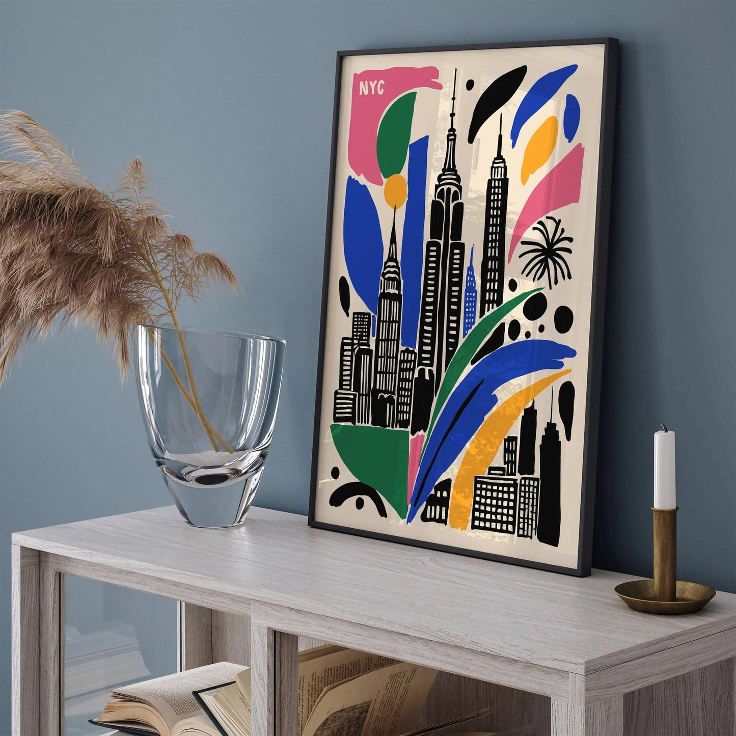 NYC Cityscape Poster, Travel Art Print