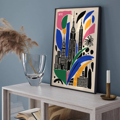 NYC Cityscape Poster, Travel Art Print
