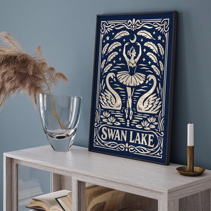 Swan Lake Classical Ballet Vintage Art Poster