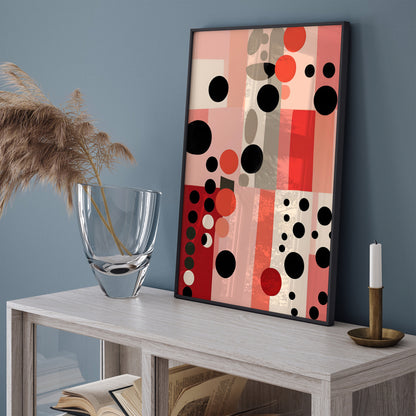 Pinks and Reds Polka Dots Art Print