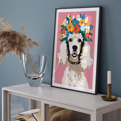 Cute Poodle Dog Poster Kids Room Decor