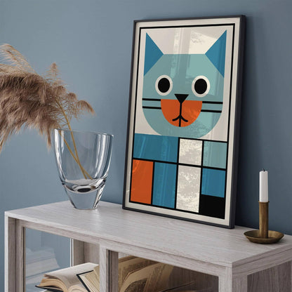 Bauhaus Style Cat Wall Art – Modern Home Decor