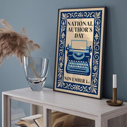 National Authors Day Poster -  Typewriter Art Print