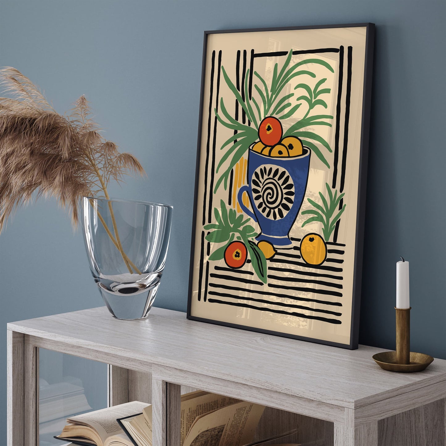 Retro Floral Still Life Poster