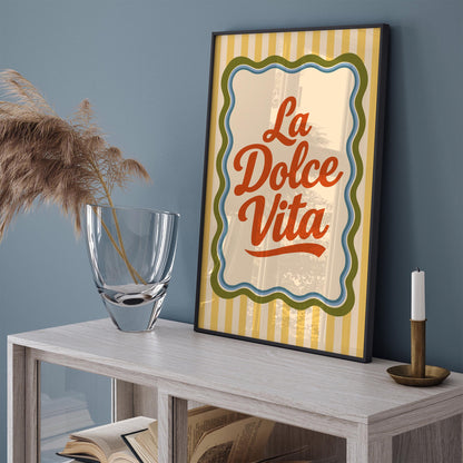 Retro La Dolce Vita Quote Poster