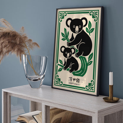 Ukiyoe Koala Poster - Japanese Style Art