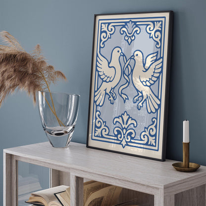 Rococo Love Doves Poster Print