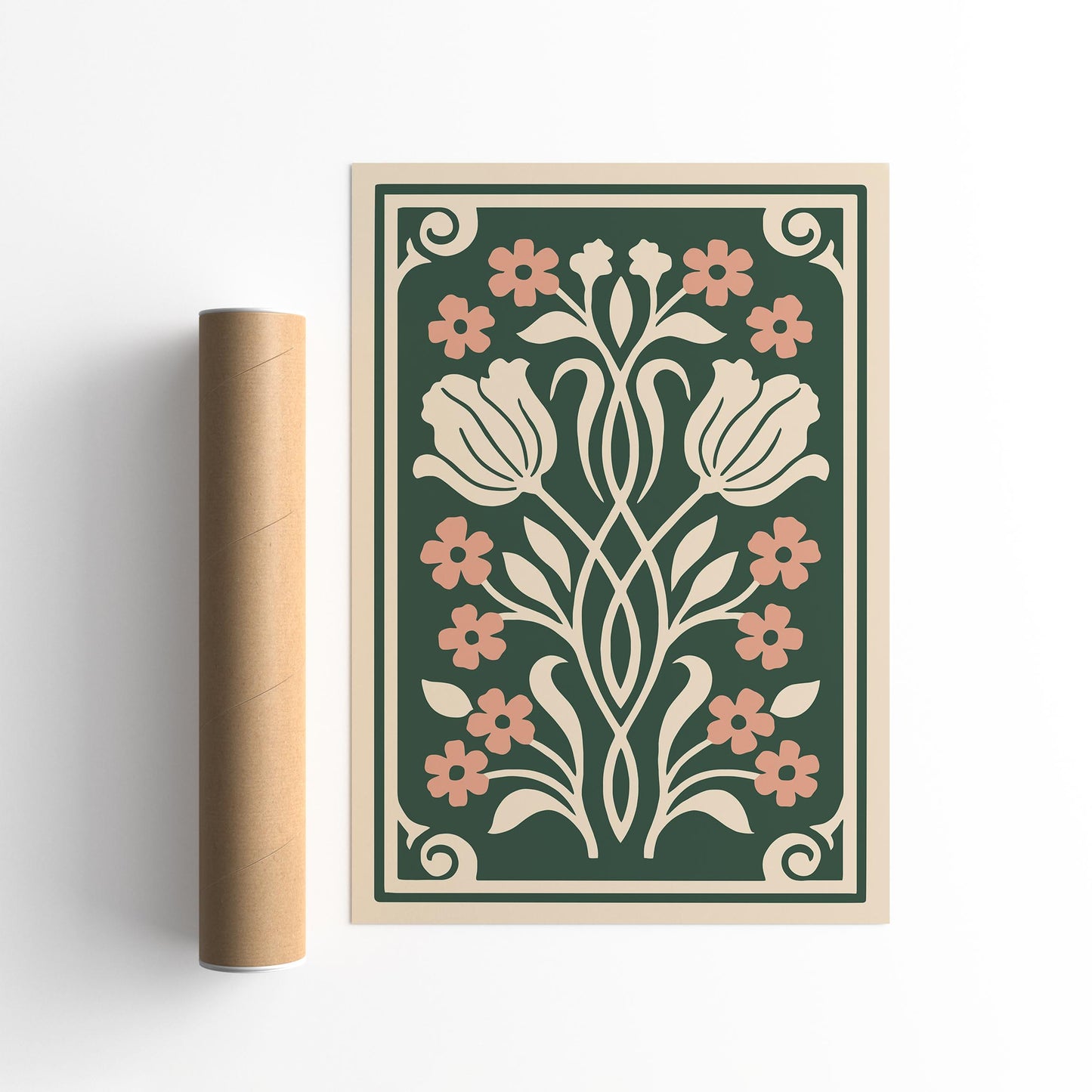 Art Nouveau Floral Wall Art Print