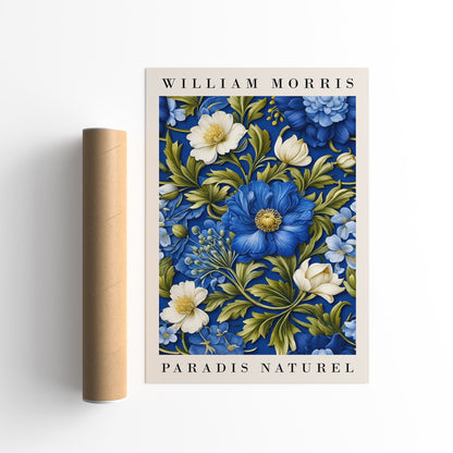 Paradis Naturel Blue Floral Poster
