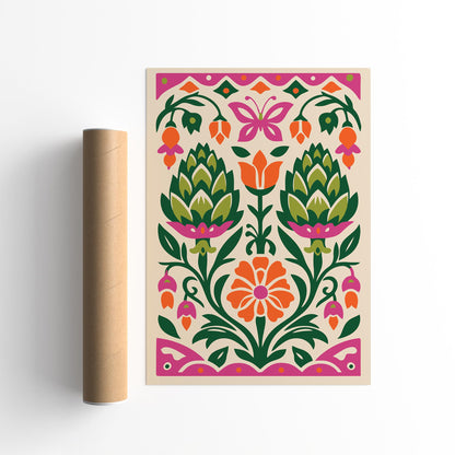 Mexican Nature Poster – Colorful Wall Art