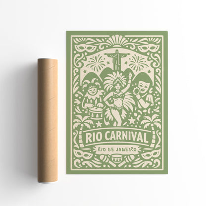 Rio Carnival Poster - Rio de Janeiro Wall Art - Music Festival Print