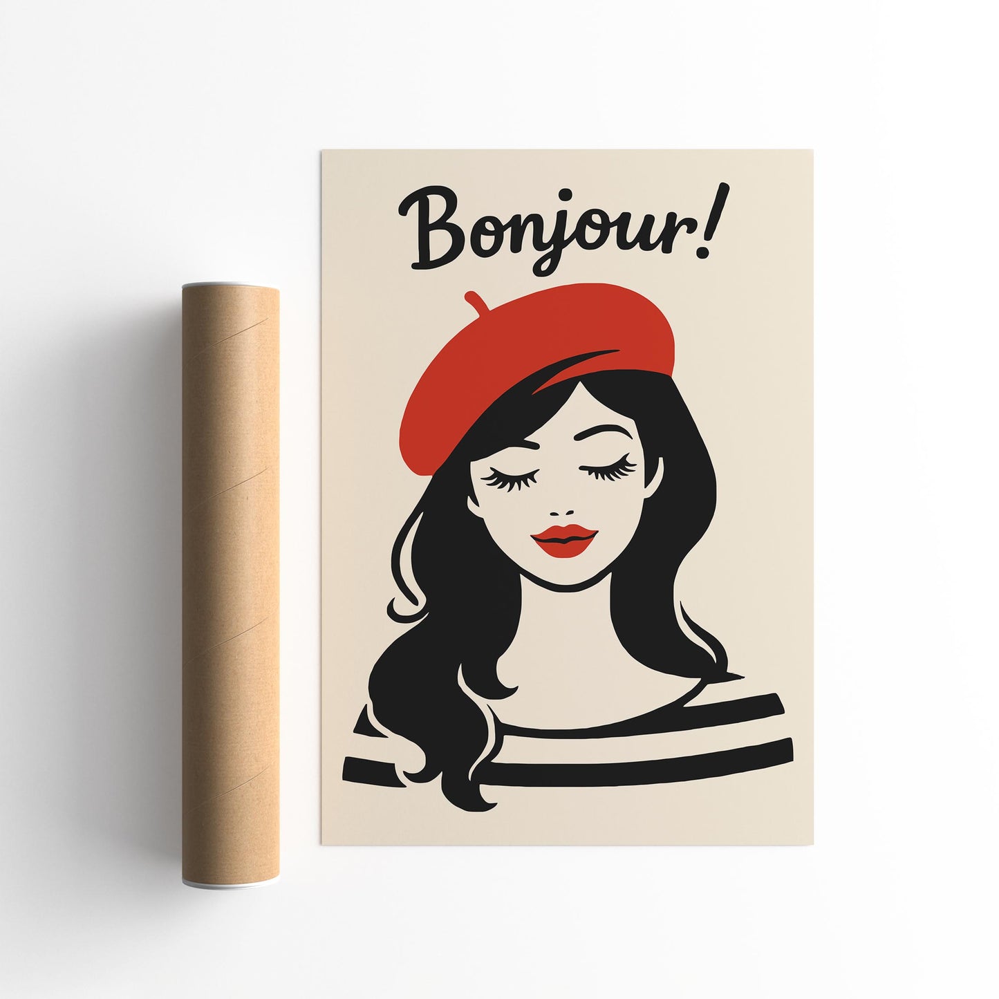 Bonjour French Girl Poster