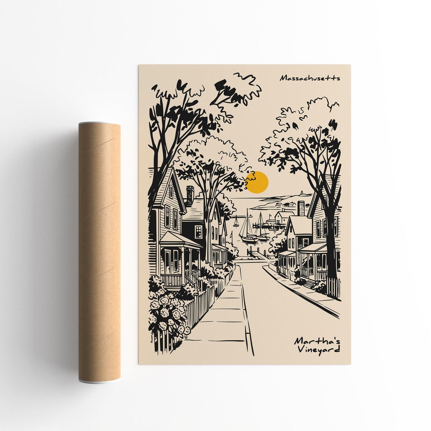 Martha's Vineyard Massachusetts Travel Poster