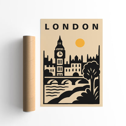 London Big Ben Modern Travel Poster