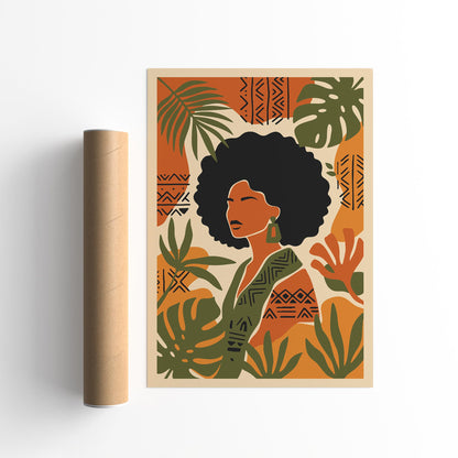 Bohemian Afro Woman Poster
