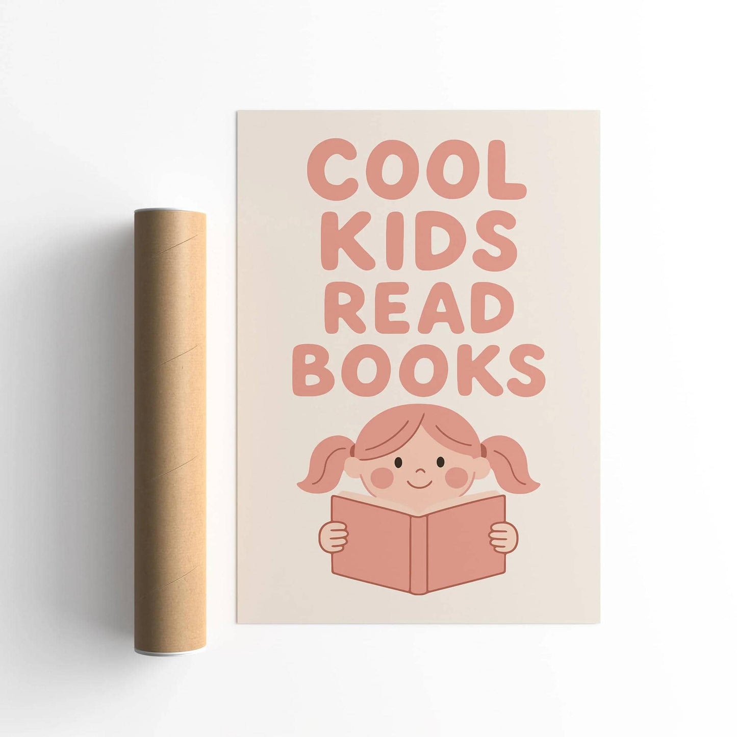 Cool Kids Read Books Poster - Literary Art Print for Kids Room Decor