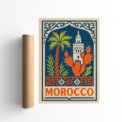 Morocco Cityscape Travel Poster