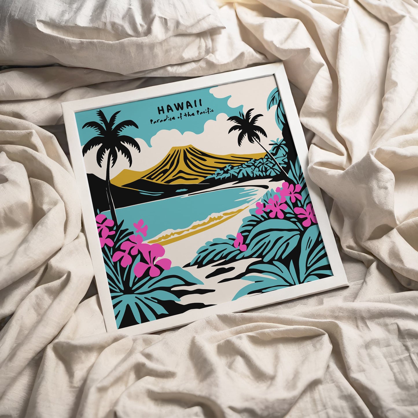 Hawaii Tropical Travel Square Print
