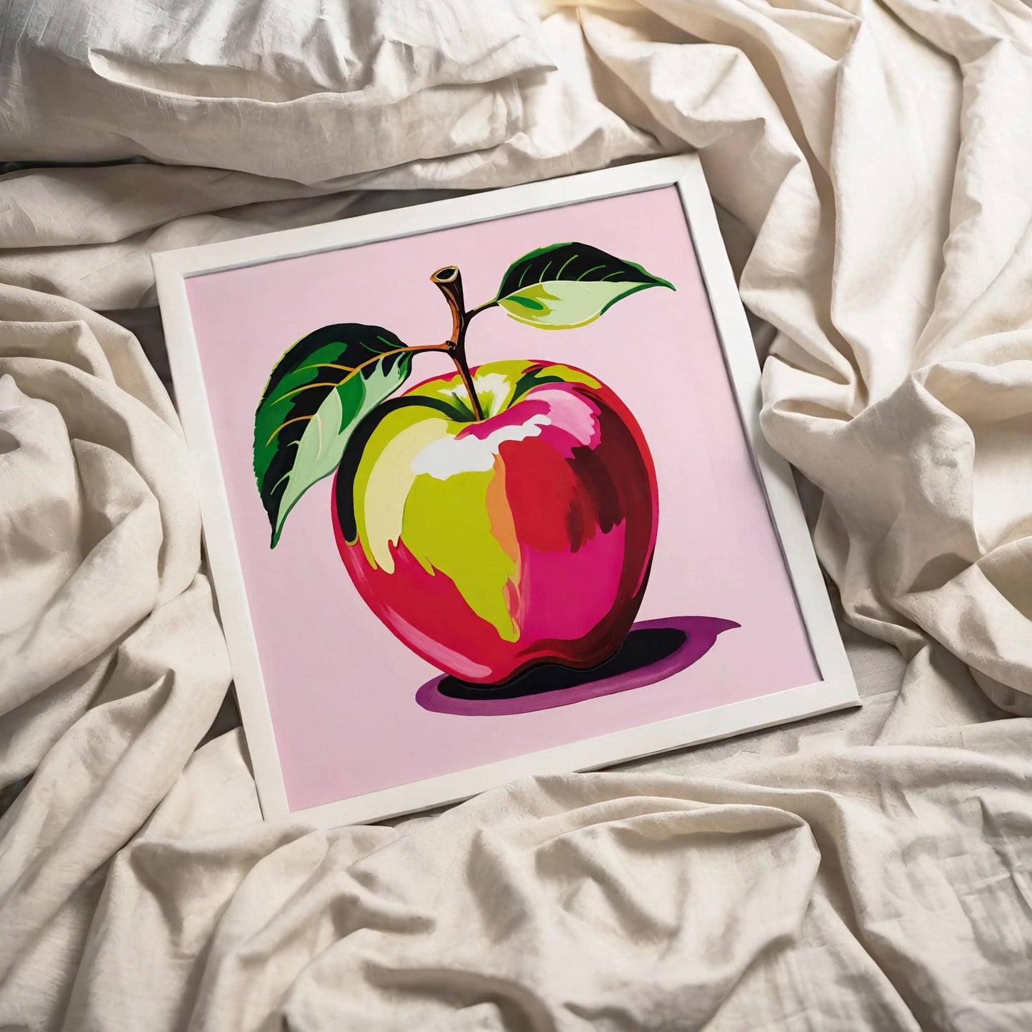 Pop Art Pink Apple Kitchen Art Print