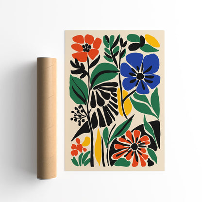 Colorful Cut Outs Botanical Floral Poster